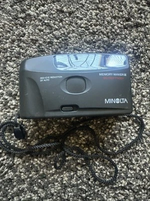 Minolta Memory Maker III 3 Big Viewfinder 35mm Film Point & Shoot Camera TESTED - Image 1 of 4