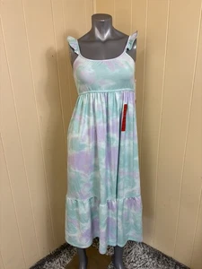 32 Degrees Youth Girl's Maxi Dress Tie Dye Green Purple M 10/12 New Sleeveless - Picture 1 of 15