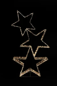 ARPIMEX Decorazione 3 Stelle di Natale 100 x 14 x 180 Cm con Led Luce Calda - Imagen 1 de 1