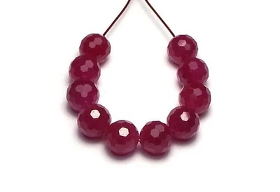 10 pcs RUBY 6mm Faceted Round Beads NATURAL - Image 1 of 2