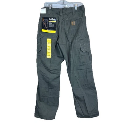 Pantalones cargo Carhartt peto rodilla única para hombre 33x30 verde carpintero B240 DMS Foto 1 de 4