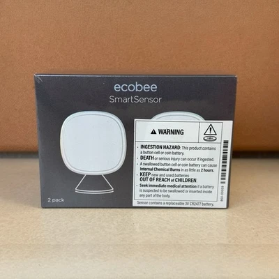 ecobee SmartSensor Room Temperature Sensors - White, Pack of 2 (EB-RSHM2PK-01) - Image 1 of 4