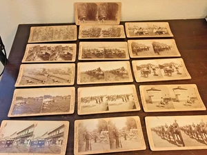 Stereoview Lotto di 16 Filippine Guerra Americana Cavalleria, Soldati, Artiglieria - Foto 1 di 10