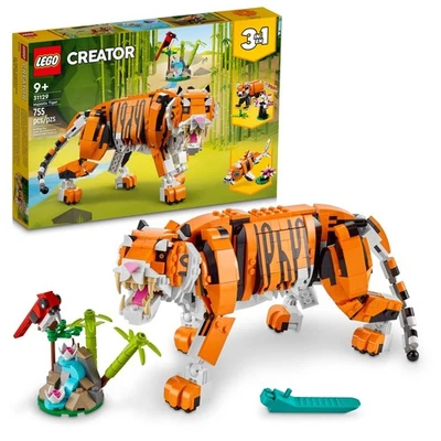 LEGO Creator 3 in 1 Majestic Tiger Building Set, Transforms from Tiger to Panda - Image 1 of 4