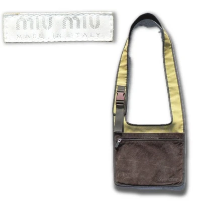 Auténtico Bolso de Hombro Miu Miu 1999 SS Archive Marrón Gamuza Malla De Colección Usado JP Foto 1 de 4