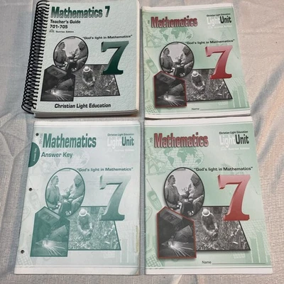 Christian Light ED. Mathematics 7 Teacher's Guide,Workbooks & Answer Key 701-705 - Image 1 of 4