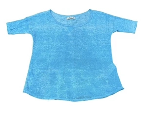 Top informal de manga corta con cuello redondo Hollister azul Burnout para mujer mediano Y2K - Imagen 1 de 4