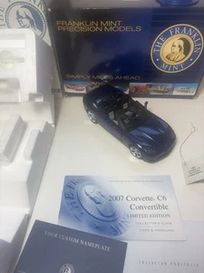 1/24 Franklin Mint 2007 Chevrolet C6 Corvette Convertible B11E663 LE 0423/2500 - Picture 1 of 18