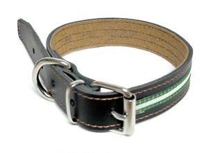 Collar De Cuero Para Perros | Diseño Bandera Andaluza | Tres Medidas | Andalucía - Picture 1 of 4
