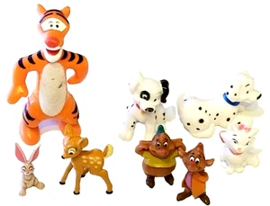 8 figuras de plástico Disney Bambi Rabbit Tigger 101 Dálmatas Jaq Gus ratones - Imagen 1 de 9