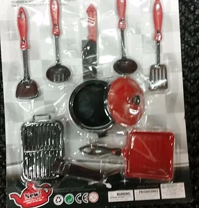 JUEGO DE UTENSILIOS DE COCINA FINGE PLAY Little Chef más de 10 piezas, el envío es desde EE. UU.. - Imagen 1 de 6