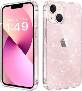 Apple IPhone 13 Case Soft TPU Cute Sparkle Glitter Luxury Clear Cover Anti Drop - Picture 1 of 8
