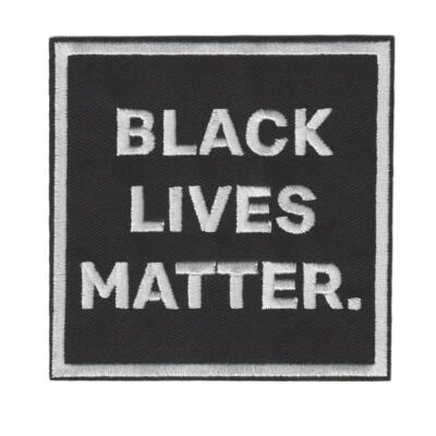 BLACK LIVES MATTER IRON ON PATCH 3.6" Square BLM Embroidered Applique NEW - Image 1 of 2