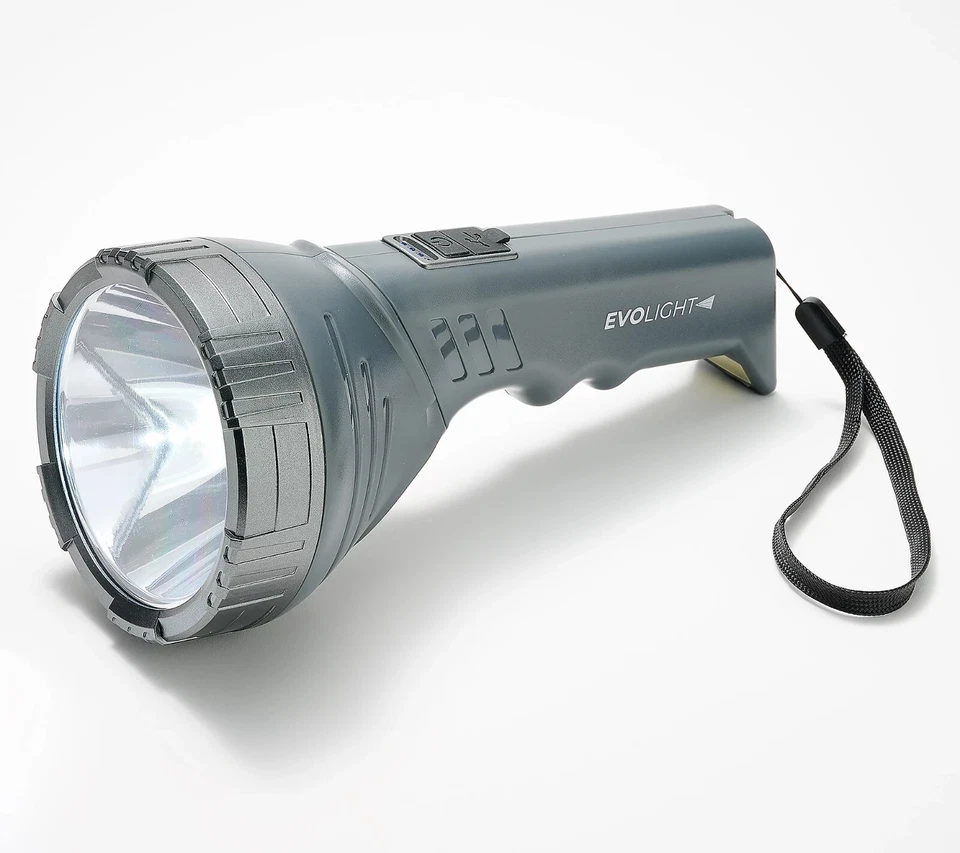 EVOLight - Rechargeable LED Flashlight with Built-in Power Bank - CHARCOAL GRAY