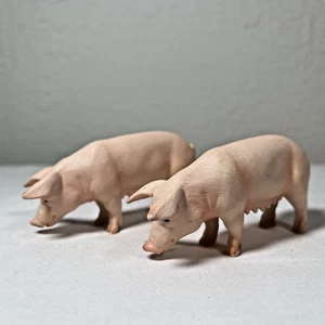 TWO Schleich Pig Animal Figures Retired Sow D73527 Farm Life 2003 Toy - Picture 1 of 7