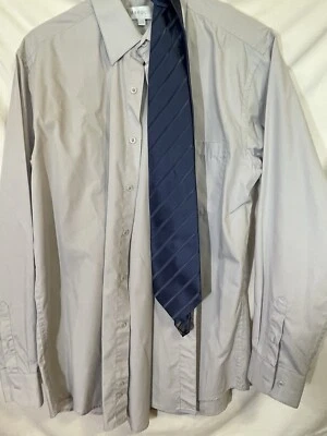 Camisa de vestir para hombre Marquis manga larga talla 15,5/34-35 incluye corbata Foto 1 de 4