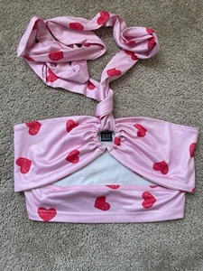 Shein Heart Neck Tie Top Size Extra Small Womens pink  XS - Picture 1 of 2