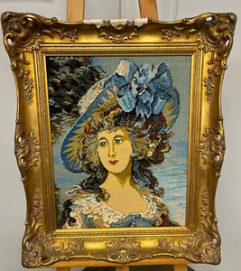 Vintage Needlepoint Art Work - Lady Shelffield by Thomas Gainsborough 192 - Picture 1 of 6