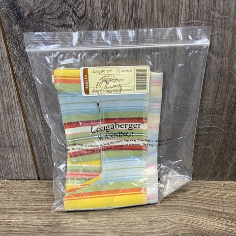 Longaberger Sunflower Stripe Square Picnic Tote Basket Liner #23444259 - NEW Cover