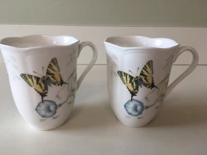 Lenox Swallowtail Set of 2 Coffee Mugs Cups - Picture 1 of 6