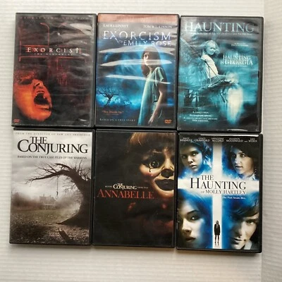 The Conjuring & Annabelle/ 2 Exorcist Films /2 Haunting Movies 6 DVD Horror Lot - Image 1 of 4