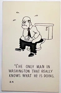 Cartolina d'epoca WASHINGTON DC UMORISMO POLITICO fumetto satira politica B9 - Foto 1 di 2