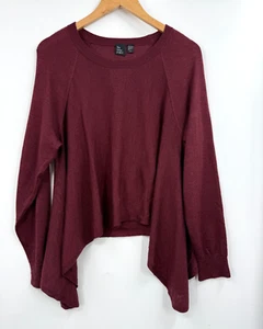 The Fisher Project Sweater Wool High Low Side Maroon Red Eileen Fisher Size L - Picture 1 of 6