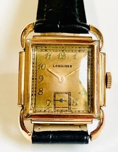 Longines Art Deco 1939 oro rosa 10 L asas elegantes 17 joyas 10 k GF funcionamiento perfecto - Imagen 1 de 11