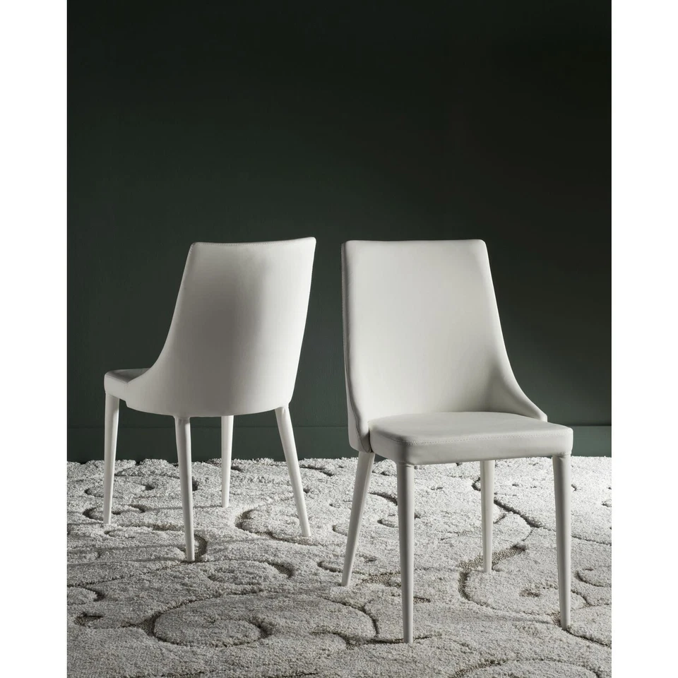 Silla auxiliar de cuero Safavieh Safavieh Summerset - Juego de 2 blancas Foto 1 de 1