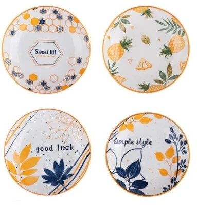 Wish Message Dinner Set; Handmade Ceramic Dinner Plate Set With Wish Message - Image 1 of 4