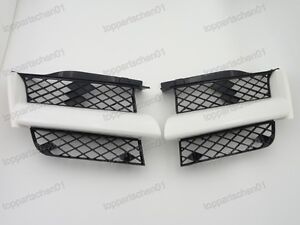 Front Bumper Upper Mesh Grille Covers Pair For Mitsubishi Outlander 2003-2006