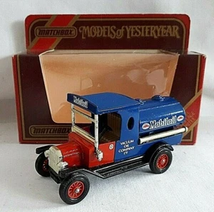 MATCHBOX YESTERYEAR Y-3 1912 MODEL T FORD TANKER VAN DIECAST MOBILOIL BOXED - Picture 1 of 3