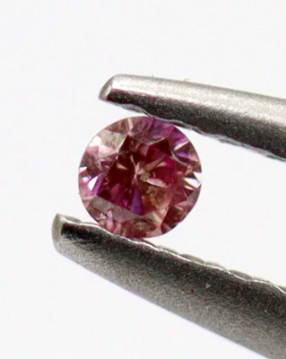 0.015 Ct Natural Pink Diamond 1.3 mm Round Cut VS1 Certified Tiny Loose Gem - Image 1 of 4
