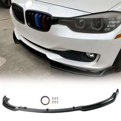 Fits BMW F30 F31 320i 328i Base 2016-2018 Gloss Black Front Bumper Lip Spoiler — 第 1/4 张图片