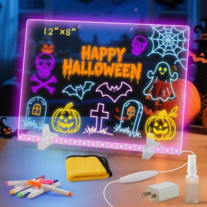 Lumiboard Tablero de Dibujo LED con 7 Colores, Tablero de Borrado en Seco Acrílico 12"X8" con Li - Imagen 1 de 12