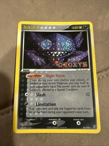 Juego de cartas coleccionables Pokémon Sableye 23/107 2005 EX Deoxys holograma inverso raro estampado - Imagen 1 de 4