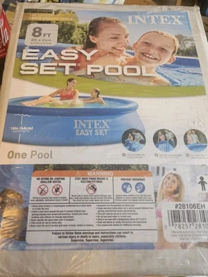 Intex 28106EH 8 x 2 pies redondo fácil de configurar inflable sobre el suelo natación al aire libre Foto 1 de 3