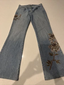 Z. Cavaricci Vintage Y2K Damengröße 6 Blumen Perlen Jeans Schlag/Boot Cut - Bild 1 von 17