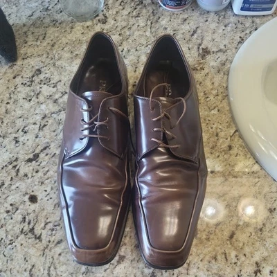 Prada 1598 Brown Leather Dress Lace Up Oxford Shoes Men’s Size 13 US - Image 1 of 4