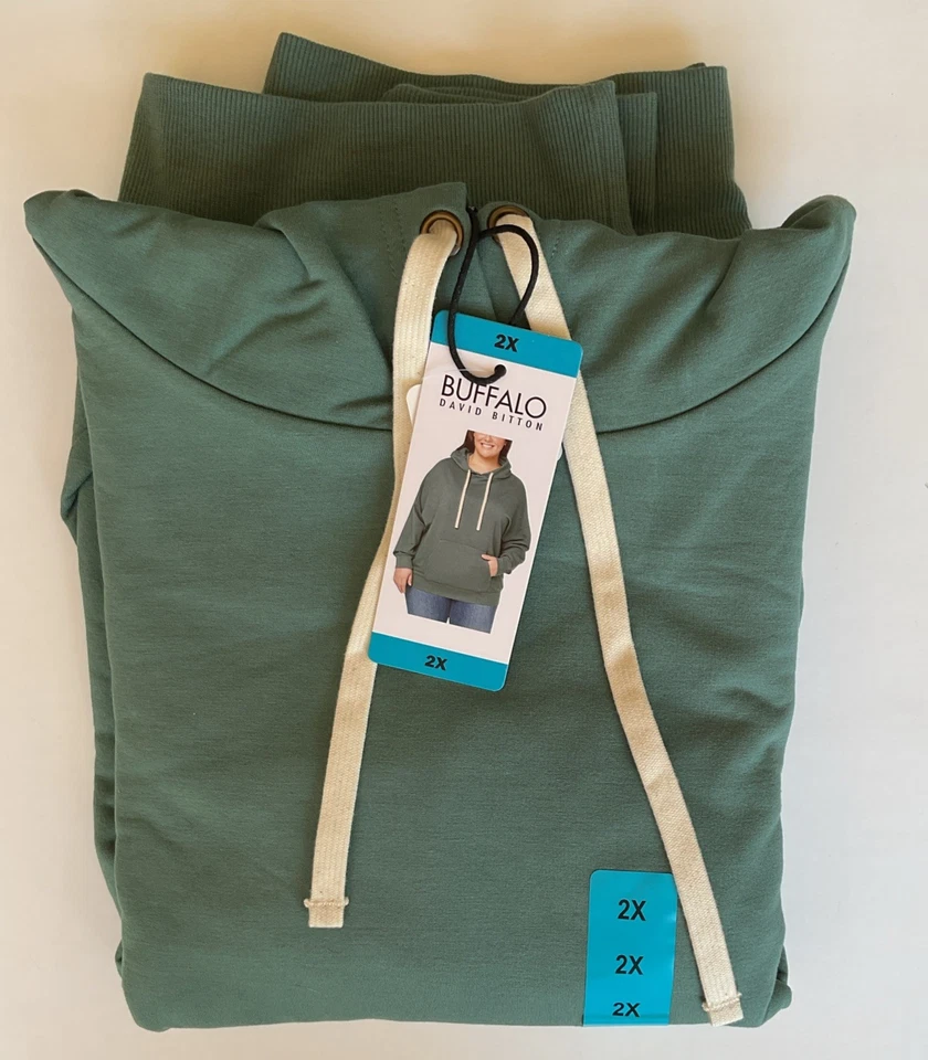 Женский супермягкий пуловер толстовка с капюшоном Buffalo David Bitton зеленый 2XL - Изображение 1 из 2