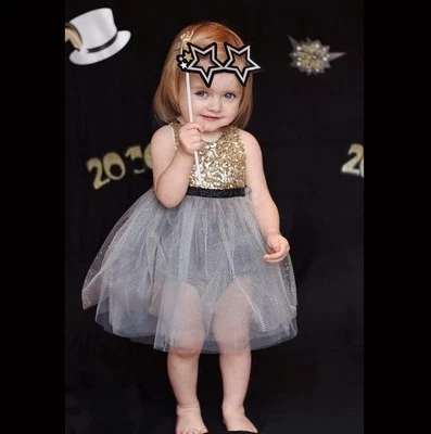 New Girl Dress Sparkled Lace Tulle TuTu Dress Birthday size 1,2,3,4,5,6,7 Gift - image 1 of 4