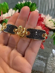 Bronzo Italia Gold Color Bronze 6.00 tcw Black Spinel Bracelet - Picture 1 of 13
