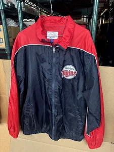 Vintage Minnesota Twins Windbreaker Jacket Embroidered MLB Baseball Men's Large - Picture 1 of 8