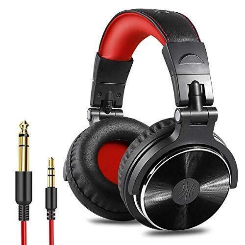 OneOdio Over-Ear Wired Headphones - Red