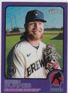 2022 Topps Heritage Purple Refractor #15 Corbin Burnes - Brewers - Bild 1 von 1