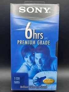 Sony VHS T-120 Standard Grade VHS Blank Tapes -New Factory Sealed - Picture 1 of 2