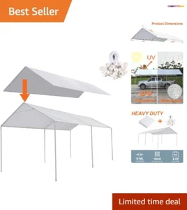 Extra-Thick 10x20 Outdoor Canopy Cover - Waterproof Tarp with 44 Bungee Cords - Picture 1 of 9