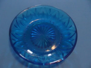 VINTAGE BLUE CUT GLASS 4 7/8 SAUCE BOWL - Picture 1 of 4
