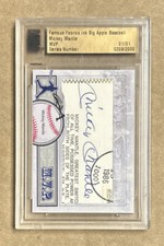2012 Famous Fabrics Mickey Mantle MVP Cut Signature Autograph Card Slabbed 1/1