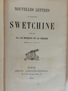 Marquis De la Grange nouvelles lettres de madame Swetchine 1875 Amyot - Imagen 1 de 4